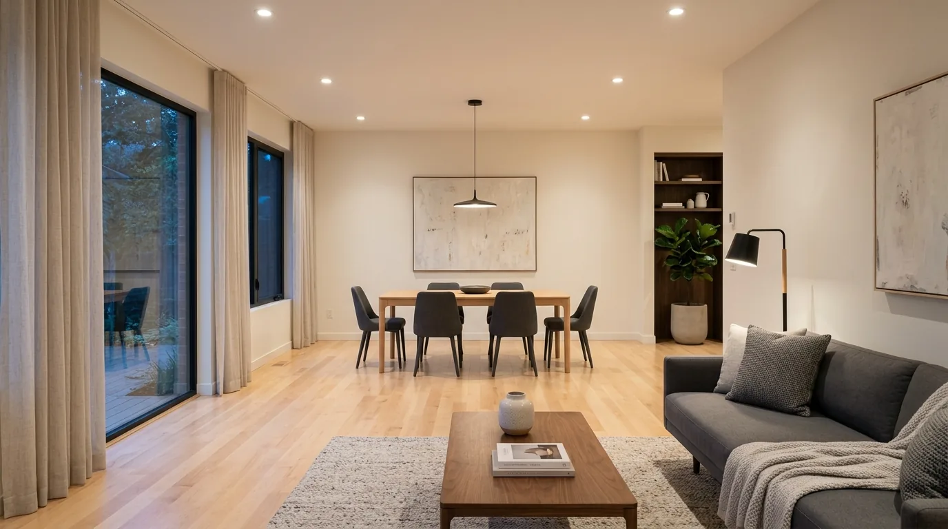 Use dark floors for dramatic contrast